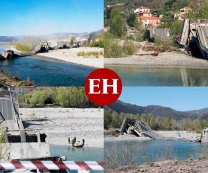 La mayor parte de un puente se derrumbó en Italia después de que los inspectores subestimaron la gravedad de una grieta que apareció durante las lluvias, el caso más reciente de infraestructura en el país que colapsa después de años de negligencia. Fotos: Agencia AP.