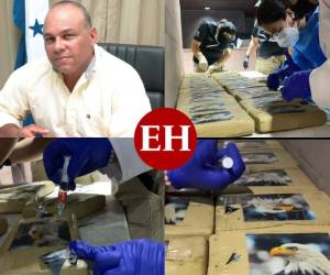 Este lunes se llevó a cabo el peritaje al cargamento de 2,430 kilos de cocaína incautado el pasado viernes en el municipio de Roatán y que presuntamente era custodiado por el alcalde de esa ciudad. Uno de los detalles que más ha llamado la atención es la imagen colocada sobre cada uno de los paquetes.