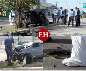 Un trágico accidente ocurrido en horas de la madrugada segó la vida de uno de los escoltas del expresidente Porfirio Lobo Sosa. Esto es lo que se sabe hasta esta hora del percance. Fotos: David Romero/EL HERALDO.