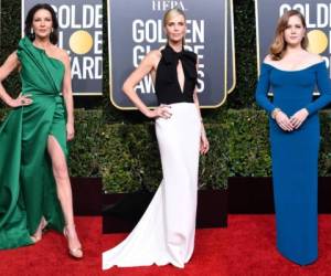 El verde, blanco y rojo fueron los colores que dominaron la alfombra roja de los Golden Globes. Fotos AFP