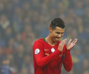 Fue el séptimo tanto del astro en seis partidos de la eliminatoria, y su 95to con la selección portuguesa. Foto: AP.