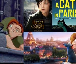 El jorobado de Notre Dame, La invención de Hugo, A cat in París (Un gato en París) y Ratatouille son algunas cintas que se han plasmado en el escenario de la catedral de Notre Dame.