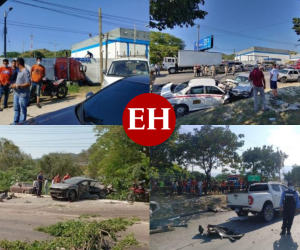 Un quíntuple accidente de tránsito provocado por el cabezal de una rastra acabó con la vida de dos personas la tarde de este miércoles en la “Vuelta de El Cura” en el municipio de Choloma, departamento de Cortés, zona norte de Honduras.