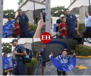 La afición de Motagua llegó hasta el hotel donde estaban los capitalinos previo a su salida al estadio Olímpico para enfrentar al Alianza de El Salvador. Fotos: EL HERALDO.