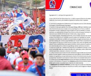 La afición de Olimpia asistió el sábado al estadio, pero presuntos integrantes de la Ultra Fiel protagonizaron actos vandálicos.