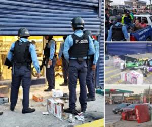 Varios negocios de San Pedro Sula, al norte de Honduras, fueron saqueados el martes en una serie de protestas en apoyo a los médicos y maestros. Foto: EL HERALDO