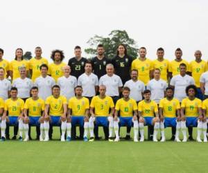 Con el equipo completo, la selección de Brasil publicó esta fotografía en las redes sociales. Foto: Lucas Figueiredo/FEBIC