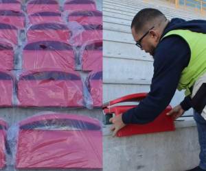 El estadio Nacional de Tegucigalpa sigue recibiendo mejoras y ahora al estar terminada la gradería y el techo, se ha comenzado con la instalación de butacas en el área de populares