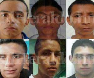 Arriba: 1. José Francisco González Carbajal, alias Joshe, Coche Bomba, Shagui y Killer (21 años); 2. José Salvador Cárcamo Calato (18 años); 3. Edwin Reynaldo Díaz Martínez (28 años).Abajo: 4. No identificado; 5. Edwin Geovanny Vásquez Romero, alias Pato o Pelón (24 años); 6. José Rigoberto Argueta Reyes, alias Churute (22 años).Ellos son seis de los diez mareros que se fugaron de una cárcel de El Salvador y por lo cual las autoridades hondureñas permanecen en alerta máxima.