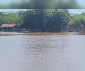 En el sector El Cubulero, Alianza, Valle, se reportan zonas inundadas por el desbordamiento del río Goascorán.