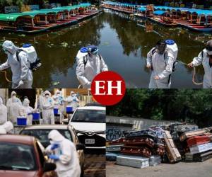 El país ocupa el segundo lugar en Latinoamérica por número de defunciones después de Brasil, con 2.507 fallecidos hasta el martes, además de 26.025 infectados. El gobierno estima que el virus dejará unos 6.000 muertos en México. Fotos: AFP.