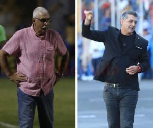 Manuel Keosseián, entrenador de Olimpia y Diego Vazquez, entrenador de Motagua. Fotos: El Heraldo.