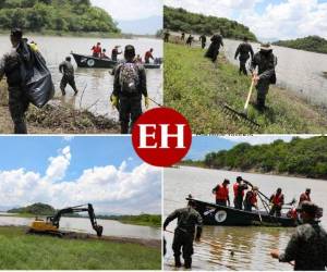 Unas 20 toneladas de desechos fueron retirados de los alrededores de la represa Los Laureles por la Guardia de Honor Presidencial.