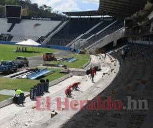 En el Estadio Nacional se hacen reparaciones para la toma. Foto: El Heraldo