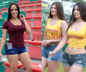 La belleza hondureña se hizo presente a la jornada 18 del Torneo Clausura. Así posaron esta lindas jóvenes. Foto Grupo OPSA