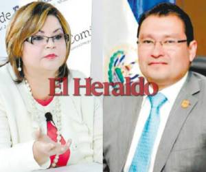 La magistrada de Medellín, María Consuelo Rincón, y el fiscal adjunto de El Salvador, Roberto Parada.
