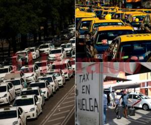 La huelga comenzó en Barcelona el miércoles de la semana anterior y se propagó el fin de semana a Madrid, para exigir al gobierno español que actúe ante lo que consideran es un laxo cumplimiento de regulaciones de los vehículos de transporte con conductor (VTC). Foto: Agencias