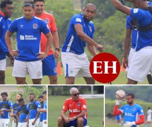 Wilson Palacios y compañía durante el entrenamiento de Olimpia este martes en Amarateca. Los Merengues ya piensan en la vuelta de semifinales ante los Lobos de la UPNFM, equipo al que derrotaron 3-1 en la ida. (Fotos: Ronal Aceituno / EL HERALDO)