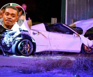 El campeón de boxeo de peso welter, Errol Spence, estrelló un Ferrari en Dallas y está gravemente herido. Foto: AP.