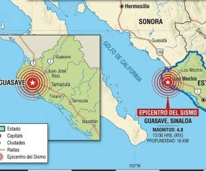 El terremoto ocurrió a las 13:45 hora local del centro de México, según registros.
