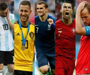 Los nombres de Leo Messi, Eden Hazard, Antoine Griezmann, Cristiano Ronaldo y Harry Kane comienzan a sonar entre los futbolistas candidatos a ganar el Balón de Oro 2018. (Fotos: AP)