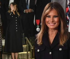 La primera dama de Estados Unidos, Melania Trump, acudió al discurso del Estado de la Unión vestida completamente de negro. Fotos AFP