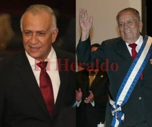 En esta composición aparecen Mauricio Oliva, presidente del Congreso Nacional, y el fallecido expresidente hondureño Roberto Suazo Córdova.