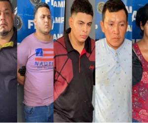Los cinco miembros de la Pandilla 18 fueron remitidos a la Fiscalía de San Pedro Sula.