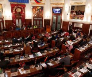 Los legisladores debaten una ley que otorgaría amnistía al ex presidente Evo Morales, en la Cámara de Diputados en La Paz, Bolivia, a última hora del jueves 5 de diciembre de 2019.