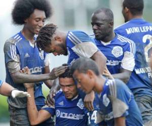 El colombiano Camilo Bustos marcó el segundo gol del equipo Cafetero. Foto: Delmer Martínez / Grupo Opsa.