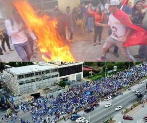Continúan las marchas en la capital de Honduras. El partido Alianza de Oposición y el Partido Nacional por segundo día consecutivo salen a las calles; unos pidiendo que el Tribunal Supremo Electoral (TSE) dé resultados y otros celebrando su virtual 'victoria'. Foto: Marvin Salgado / Estalin Irías / Johny Magallanes / EL HERALDO