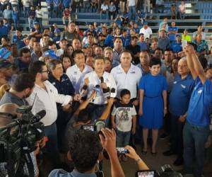 El candidato Juan Orlando Hernández lanzó su estrategia para el día de las elecciones este viernes en San Pedro Sula.