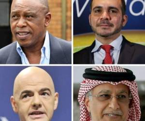 Un colage de imágenes de los cuatro candidatos que visitaron África.