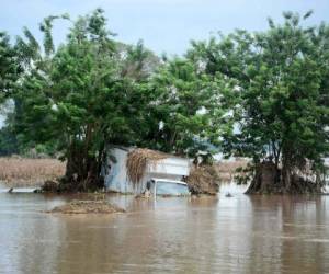 Vista de los daños causados ​​por el paso del huracán Eta en el municipio de La Lima, departamento de Cortés, Honduras. Foto: Agencia AFP.