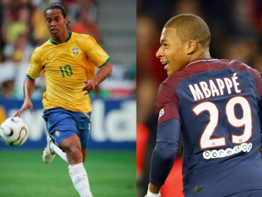 Kylian Mbappé hizo un gol similar al de Ronaldinho hace 15 años, según un vídeo subido por la exestrella brasileña.