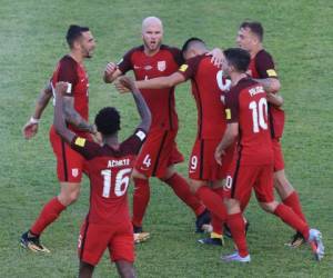 Jugadores de la Selección de los Estados Unidos celebran un gol frente a Honduras en eliminatoria rumbo a Rusia 2018. Foto: El Heraldo