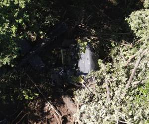 Imágenes del lugar donde cayó el helicóptero en el que trasladaban Arriaza y sus tripulantes.