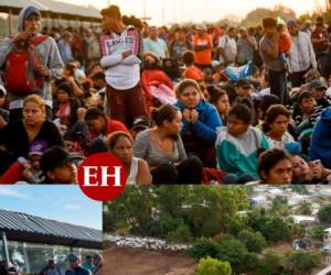 Los migrantes de la llamada caravana 2020 en la que también viajan familias completas con niños pequeños, se concentraron desde la madrugada en la aduana de Guatemala en la ciudad Tecún Umán (suroeste). Fotos: AFP.