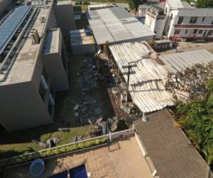 Fotografía aérea del centro de entrenamiento del club de fútbol Flamengo después de incendiarse en Río de Janeiro, Brasil, el viernes 8 de febrero de 2019.