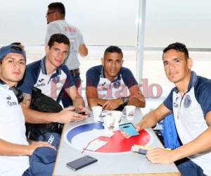 Los jugadores de Motagua antes de viajar a Panamá. (Foto: Ronal Aceituno / Grupo Opsa)