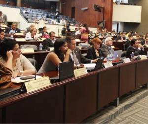 Los consultores durante la discusión ayer del nuevo Código Penal en el Congreso Nacional.