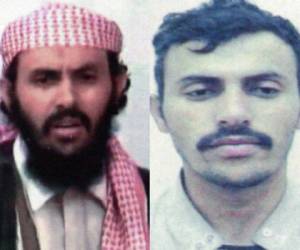 Dos imágenes del presunto jefe militar de la red al-Qaeda en Yemen, identificado como Qassem al-Rimi (o Qassim al-Rimi), muestran al activista en distintas fechas. Foto: AFP.