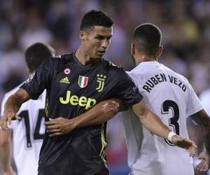 Cristiano Ronaldo en el partido Valencia vs Juventus por la fase de grupos de la Champions League.