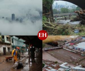 Aunque no se han reportado pérdidas humanas, la tormenta Eta ha dejado daños materiales en la capital hondureña. Fotos: Alex Pérez/EL HERALDO.