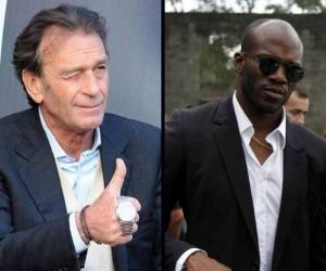 Massimo Cellino, presidente y dueño del Brescia. David Suazo, entrenador de su equipo.