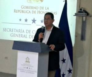 Jorge Ramón Hernández Alcerro este día en Conferencia de Prensa. Foto: Agustín Lagos / El Heraldo.