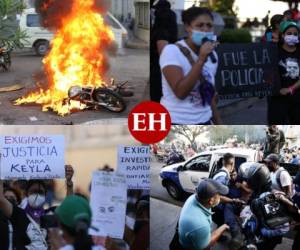 Grupos feministas protestaron este miércoles en la Plaza Central de Tegucigalpa para exigir justicia ante los femicidios registrados en la última semana y que han causado conmoción entre los hondureños. Fotos: Emilio Flores/Johny Magallanes/EL HERALDO.