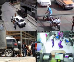 Cuatro de los crímenes que han sido registrados por cámaras de seguridad en Tegucigalpa y Choloma.