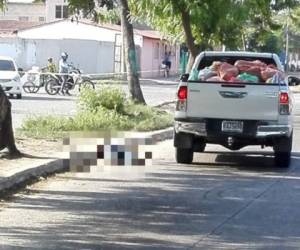 El cuerpo de Amador Portillo quedó al lado del vehículo. Foto: Cortesía Red Informativa.