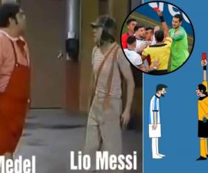 El futbolista argentino Leo Messi salió expulsado este sábado en el partido por el tercer lugar de Copa América entre Argentina vs Chile.Leo vio la tarjeta roja al minuto 37 tras un fuerte encontronazo con el chileno Gary Medel.